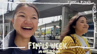FINALS WEEK IN ART SCHOOL | presentation, workout, baking and partying at school
