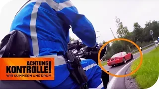 Polizei-Motorradstaffel zieht Tuning-Nissan aus dem Verkehr! Zu laut? | Achtung Kontrolle