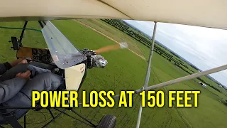 Engine power loss at 150 feet
