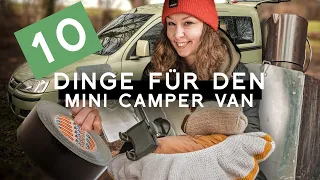 10 Dinge, die ich im Mini Camper Van im Winter immer dabei habe | Camping Equipment
