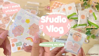 Studio vlog 007: launching my shop, packing orders asmr, how I make my stickers and sticker sheets