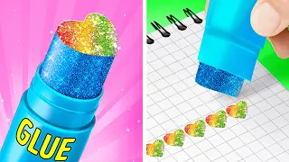 FANTASTIC RAINBOW HACKS AND IDEAS || Best School Hacks and Amazing DIY Tricks by 123 GO! LIVE