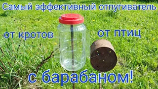 Самый эффективный и простой отпугиватель с барабаном от кротов и птиц