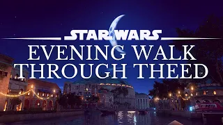 Star Wars 4K Ambience | Walking Through Theed, Naboo at Night | Sleep, Study | Ambient Music