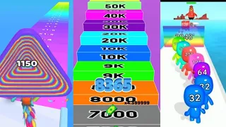 Reach up MAX Layer Man 3D : Merge & Collect vs Number Run Master vs Man Runner 2048 Satisfying Games