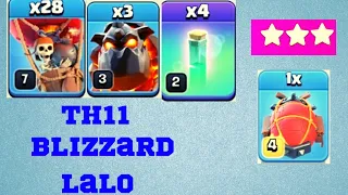 3 star any th11 (2023)! th11 blizzard lalo attack strategy