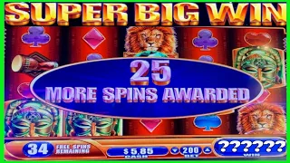 **SUPER BIG WINS!!!** 25 MORE SPINS!!! King of Africa WMS Slot Machine Bonus