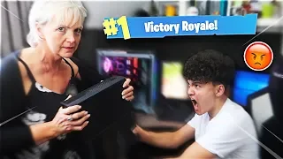 Mom Tells 15 Year Old Kid He Can't Play Fortnite Ever Again *HE CRIED*