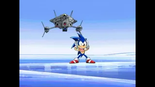 Sonic X Comparison: Sonic VS Egg Fort II (At The Glacier) (Japanese VS English)