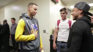 Soccer superstar Neymar visits Curry, Warriors following NBA Finals Game 2