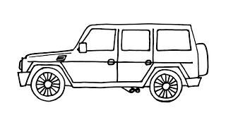 How to Draw a Mercedes-Benz G-Class - Mercedes Car Drawing Easy
