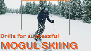 How to ski in a moguls course (release pressure at the bottom of the turn)  Mogul skiing Lesson6