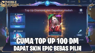 CLAIM SKIN EPIC BEBAS PILIH SESUAI ROLE KALIAN CUMA MODAL TOP UP 100 DM - MOBILE LEGENDS