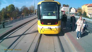 Plzeň TRAM - most Generála Pattona, směr Bolevec, linka 1