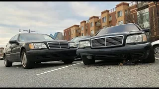 Mercedes W140 vs бордюр, на скорости 160 км/ч