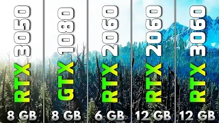 RTX 3050 8GB vs GTX 1080 8GB vs RTX 2060 6GB vs RTX 2060 12GB vs RTX 3060 12GB | PC Gaming Tested