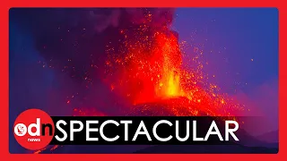 Mount Etna Spews Lava in SPECTACULAR Display