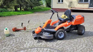 Wiosenny dzień w gospodarstwie  - Husqvarna rider R214TC + wtopa przy opryskach - Ursus 914