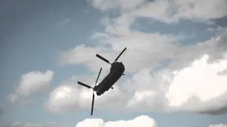 Chinook aerobatic performance at Ascot 2014 Red Bull Air Race