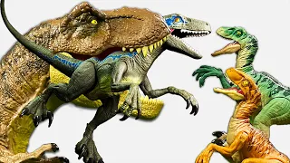 GIANT Jurassic World T-Rex vs. Angry Raptors! Epic Camp Cretaceous Dinosaur Toy Battle 🔥