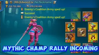 Solo Trap Vs Mythic Champ Full rally! Eating Rallies On the T4 solo Trap! Lords Mobile