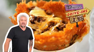 Guy Fieri Eats a Cheesesteak Crepe | Diners, Drive-Ins and Dives | Food Network