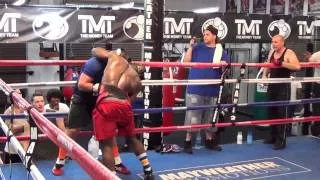 Heavyweights go all out at the Mayweather Boxing Club w/  Floyd Mayweather watching