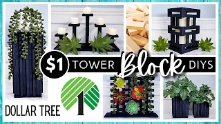 *NEW* DOLLAR TREE DIY using TUMBLING TOWER BLOCKS | Modern Boho Home Decor DIYs |  Jenga Block DIYs