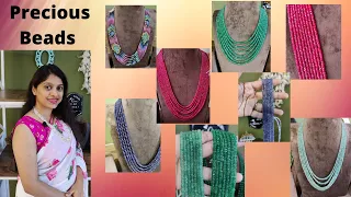 Precious Beads || Essence Jewellery || Ruby Emerald Blue multicolour beads || Hyderabad