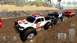 Offroad Outlaws Fire Truck, Police Car, Amulance Dirt Car Extreme Off_Road - Android Gameplay