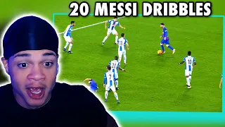 American NBA Fan Reacts To 20 Lionel Messi Dribbles That Shocked The World!!