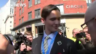 Young Conservative egged as protesters target conference