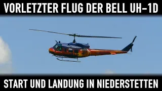 Vorletzter Abflug und letzter Anflug der Bell UH-1D (73+08) am Heeresflugplatz Niederstetten