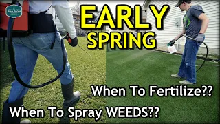 When To Start FERTILIZING or SPRAYING in Spring // Early Spring Lawn Tips