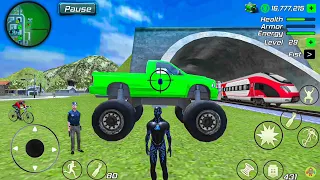 Black Hole Ninja Rope Hero Vice Vegas City - Monster Truck in Train Station 45 - Android Gameplay