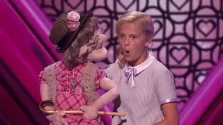 Watch! Darci Lynne's NAUGHTY Old lady Puppet SERENADES Simon Cowell