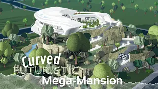 BLOXBURG ~ Curved Futuristic Mega Mansion Part [1/4] ~ Bloxburg Build ~ Roblox