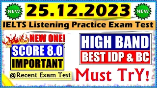 IELTS LISTENING PRACTICE TEST 2023 WITH ANSWERS | 25.12.2023