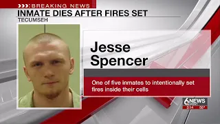 Nebraska inmate dies after fires set inside cell