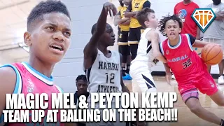 PEYTON KEMP & MAGIC MEL Team Up at Ballin on the Beach!! | CRAZY D5 Elite v Harris Athletics Matchup