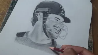 How to draw vintage thala 😎 drawing || drawing tutorial of ms dhoni ♥️ 😍  #msdhoni #drawing #sketch