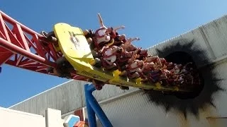 Superman Escape Roller Coaster Front Seat POV Warner Bros Movie World Australia