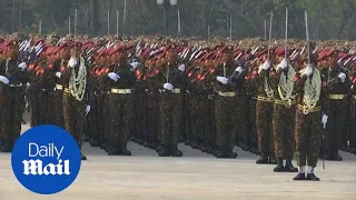 Myanmar holds massive military parade to mark Armed Forces Day - Daily Mail