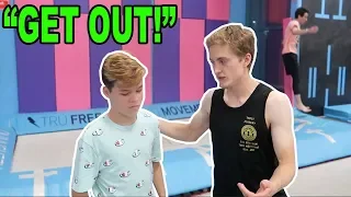 SNEAKING INTO A TRAMPOLINE PARK! *CAUGHT*