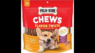 Milk-Bone What′s Steak′n Bacon Flavor Twists, Rawhide Free Dog Chews, Bag of 70
