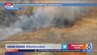 Diamond Bar brush fire threatens homes