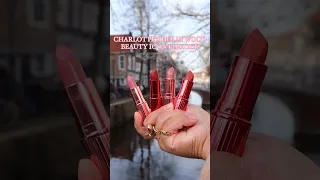 Quick swatches of the @charlottetilbury hollywood beauty icon #lipstick . #charlottetilbury #makeup