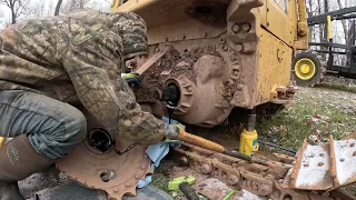 Installing a bulldozer sprocket