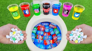 Experiment: Mentos Gum VS Coca Cola | YouTube, Instagram, Facebook, Twitter and Mentos in the toilet