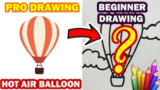 How To Draw A Hot Air Balloon Cute And Easy Step By Step For Beginner Guide - Daily Drawing Tutorial